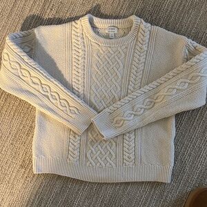 J. Crew womens  Beige Cable Knit Crewneck Sweater
